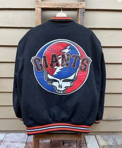 Grateful Dead SF Giants Jacket XL VTG JH Design Steal Your Face Bomber Varsity - Picture 1 of 23