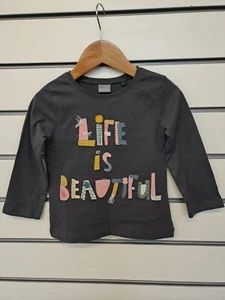 NEXT GIRLS LIFE IS BEAUTIFUL LONG SLEEVE TOP AGE 12 - 18 MONTHS (ref 604) - Picture 1 of 2