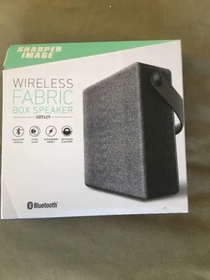 SHARPER IMAGE Wireless Bluetooth Fabric Box Speaker Item #SBT629 NEW in Box  - Image 1 of 4