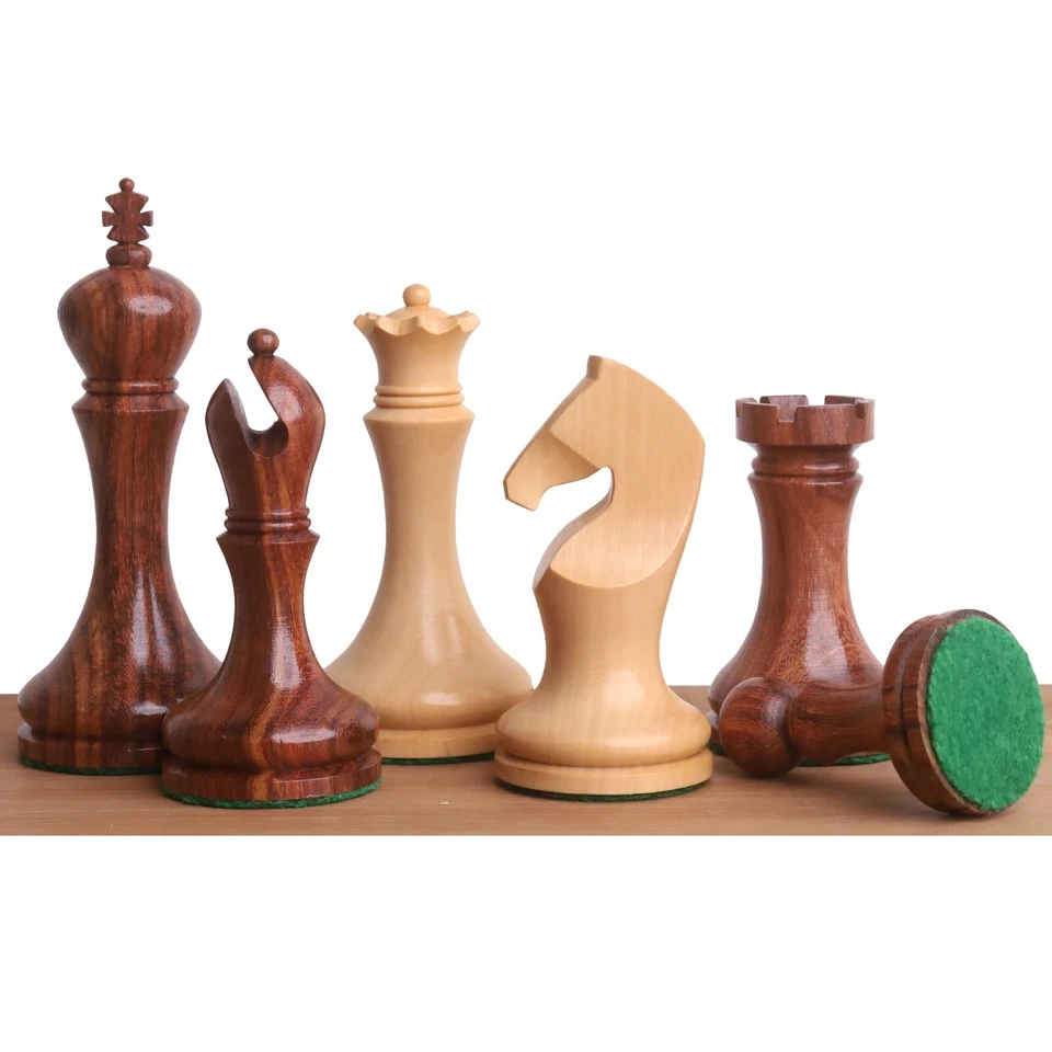 3.9" Zadar Series Modern Minimalist Chess Set- Chess Pieces Only- Weighted Golde - Image 1 of 4