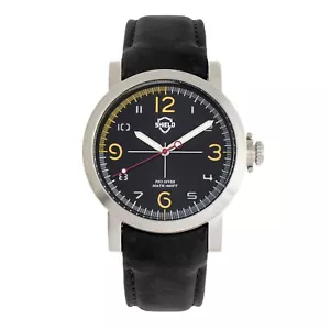Nuovo Orologio da uomo Shield Berge Quarzo Quadrante Nero Pelle Nera SLDSH101-2 in scatola - Foto 1 di 3