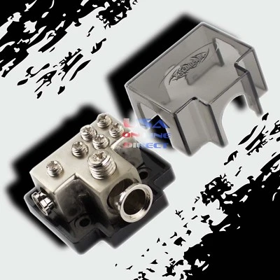 PLATINUM POWER GROUND DISTRIBUTION BLOCK 1/0 or 2 IN & one 4 & four 8 GAUGE OUT  - Image 1 of 3