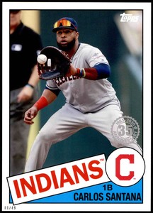 Carlos Santana 2020 Topps 1985 35th Anniversary Series 2 5x7 #85TB-15 /49 Indian