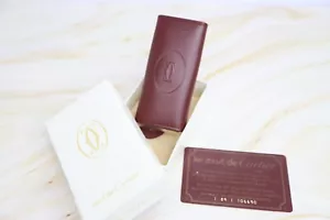 Cartier Leather 4 Key Case Holder Men Women Bordeaux - Picture 1 of 17