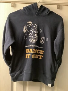 Uniqlo Peanut “Dance It Out” Kids Unisex Navy Blue Hoodie Size 11-12🌺 - Picture 1 of 12