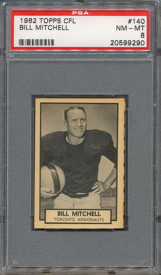 1962 Topps CFL #140 Bill Mitchell PSA NM-MT 8 *9290 - Image 1 of 1