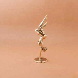 3.8 inch Solid Brass Inverted Goddess Yoga Pose Beauty Body Model Statue Decor - Picture 1 of 12