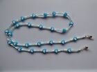 Beaded Spectacles/Sunglasses Chain - Turquoise  & White Coloured Beads + Hearts
