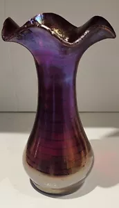 Kralik Gorgeous Red Art Glass Vase Hand Blown 7" Signed - Picture 1 of 5