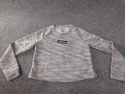 Adidas Mujer Sudadera Pequeña Cuello Redondo Jersey Logo Clásico Rayas Activo Foto 1 de 4