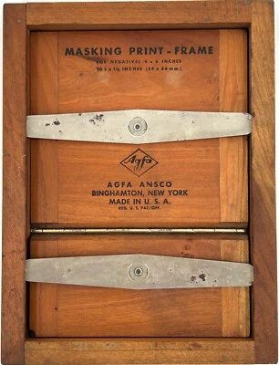 Marco de enmascaramiento AGFA Ansco de madera vintage para negativos - 4"x 6" - ¡BONITO! Foto 1 de 4
