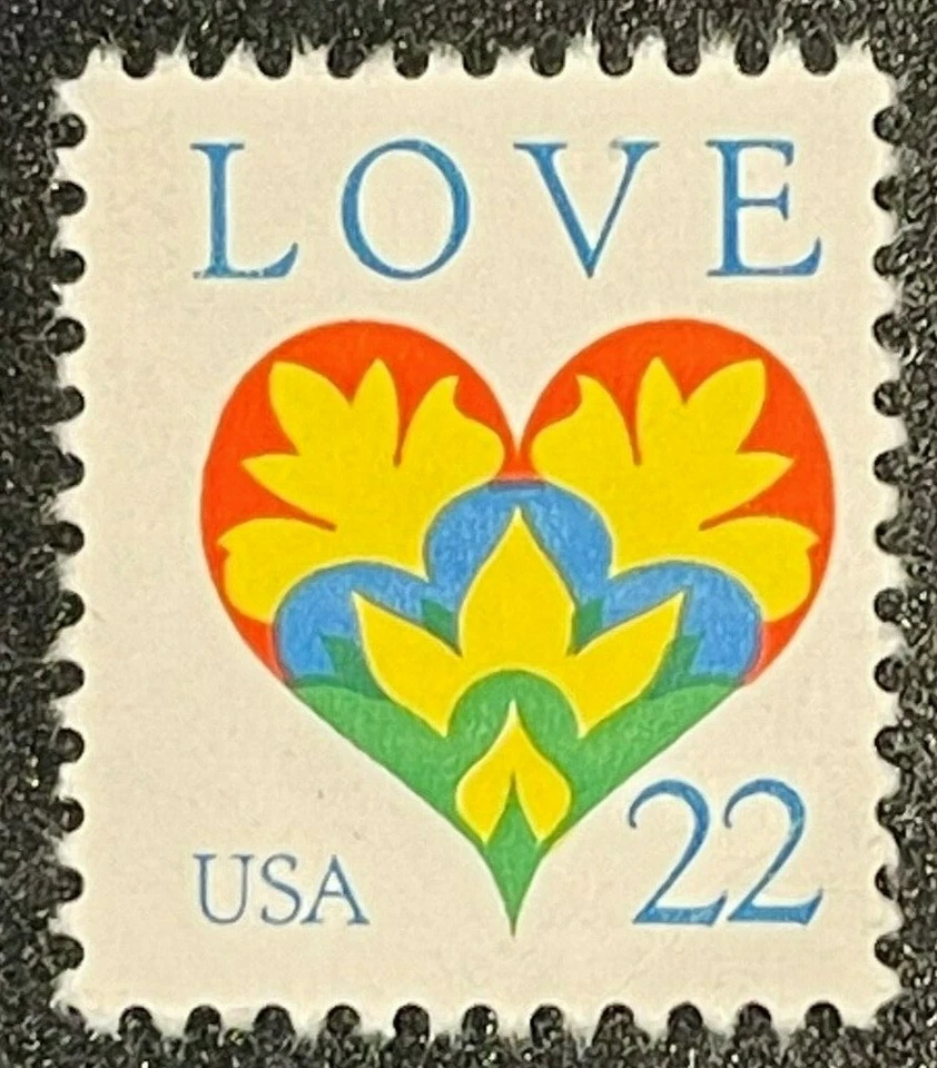 Scott#: 2248 - Hearts and Flowers 22¢ 1987 single stamp MNH OG - Image 1 of 1