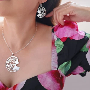 Mother Nature 925 Sterling Silver Necklace Large Pendant and Adjustable Chain - Picture 1 of 5