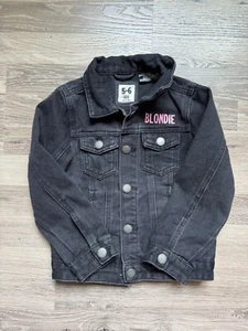 NWOT COTTON ON KIDS Blondie Black Denim Jacket Size 5-6 Snap Button - Picture 1 of 2