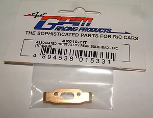 TEAM ASSOCIATED RC18T MT GPM REAR BULKHEAD ALUMINUM TITANIUM AR010 - Picture 1 of 1