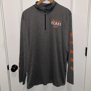 Chicago Bears NFL Men's 1/4 Zip Pullover Polyester XL Lightweight Jacket Gray - Picture 1 of 6