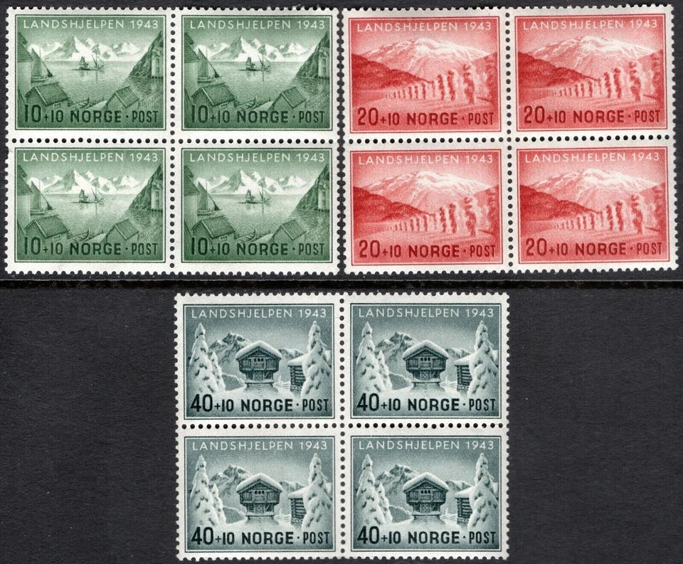 1026 Norway 1943, NK 319-21, MNH, SC #B32-34, MI 292-94, National aid - Image 1 of 1