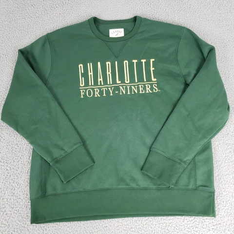 Charlotte 49ers Sweater Mens Extra Large Green Pullover XL Sweatshirt IVY Crew Cover