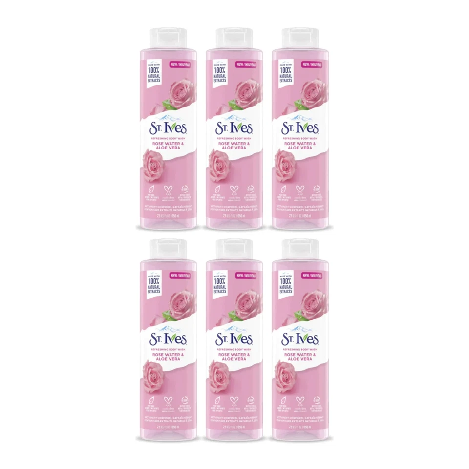 2 St. Ives Body Wash Refreshing Rose & Aloe Vera 22 Oz EA
