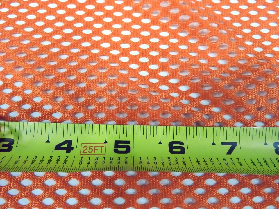 Soft ORANGE NYLON MESH 3/16" holes, 61" wide, by the yard - Image 1 of 1