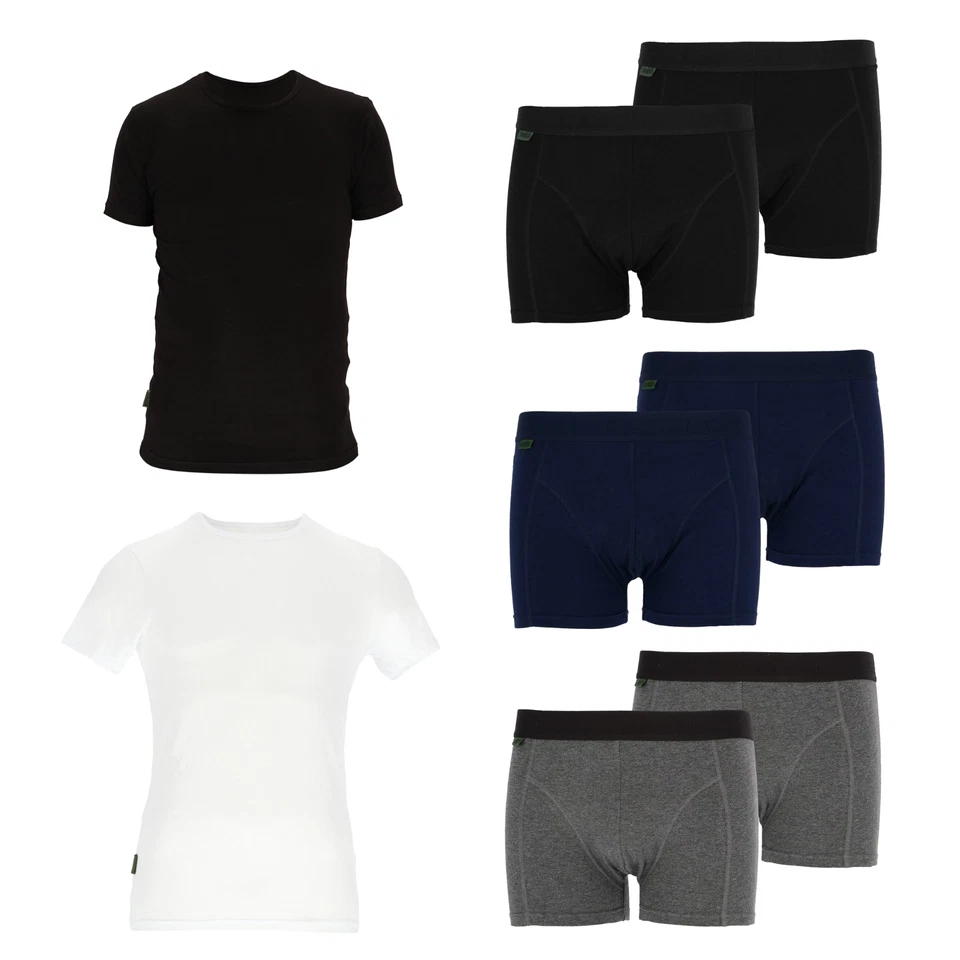 Bambus Herren T-Shirt - Boxershorts Weiß Schwarz Blau Grau Gr. S - 2XL NEU - Bild 1 von 4