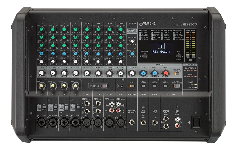 Yamaha EMX7 | 12 Channel Dual 710W Power Amplified Mixer - Image 1 of 1