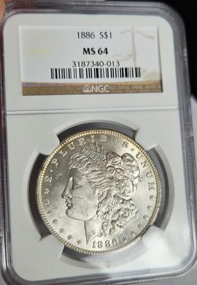 1886 MS64 Morgan Silver Dollar NGC Certified With Dual Sided Gold Toning - Image 1 of 4