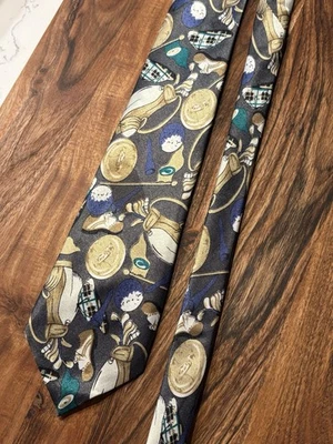Vintage Giorgio Armani Mens Neck Tie GOLF Theme.  Hand Made 100% Silk Italy RARE - Image 1 of 4