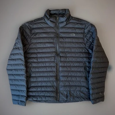 Chaqueta de plumón North Face 700 XL negra aislada cremallera completa acolchada ropa exterior de invierno Foto 1 de 4