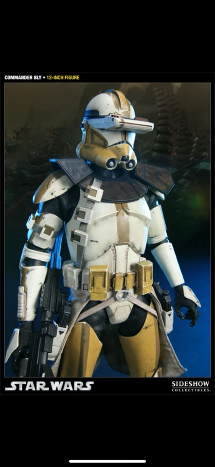 Figura de acción Star Wars Sideshow Clone Commander Bly EXCLUSIVA (1/1000) escala 1/6 Foto 1 de 4