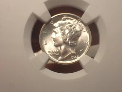 1945 S Mercury Dime...NGC MS 67..BLAST WHITE...WOW !!! - Image 1 of 3