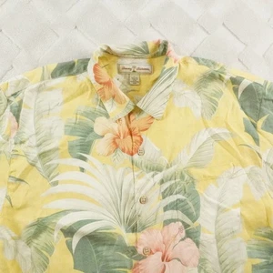 Tommy Bahama Hawaiian Silk Shirt Mens Large Button Up Floral Tropical - Picture 1 of 10