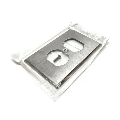 (Caja 20) Receptáculo de salida de placa de pared dúplex de 1 velocidad Leviton 84003 acero inoxidable Foto 1 de 4