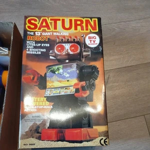 Vintage Saturn 13" Walking Robot In Original Box. Rare Orange/Blue Variant.      - Picture 1 of 13
