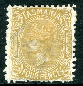 Tasmania 1878  Australia QV 4p Buff SG #147b Perf 11½ Mint W32 - Picture 1 of 6