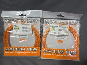4 Signum Pro Poly Plasma Set 16G 1.23mm Orange And White Tennis Racquet String - Picture 1 of 4