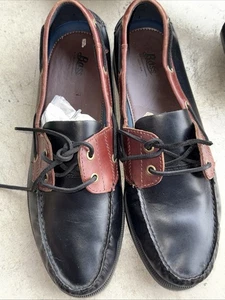 G.H. Bass Seafarer 2 Men’s Size 13M Leather Boat Shoes Loafers Black Brown - Picture 1 of 5