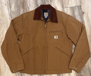 Carhartt - Men's Vtg Detroit Jacket Tan J001-BRN Blanket-Lined - Size M - Picture 1 of 24