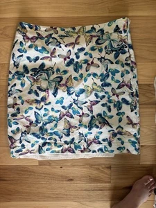 Talbots Canvas A Line Skirt Exquisite Butterflies Womens Size 10 - Picture 1 of 6