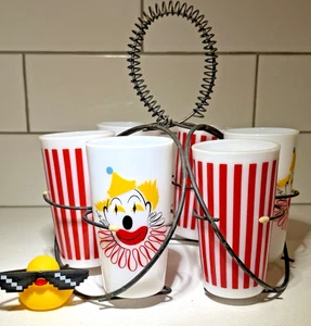 6er Set Vintage 50er Jahre Hasel Atlas Bonbonstreifen & Clown/Zirkusbecher/Dose - Bild 1 von 8