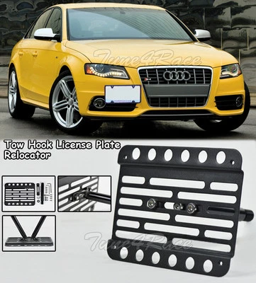 For 09-16 Audi A4 S4 B8 Front Bumper Tow Hook License Plate Mount Bracket - Image 1 of 4
