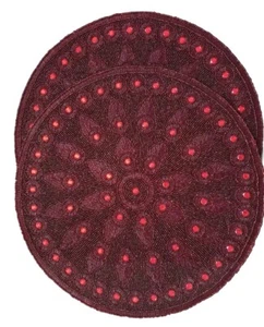 Kim Seybert Placemat Red Set Of 6 Jeweled Glass Beads Sequins Elegant 15”x15” - Picture 1 of 4