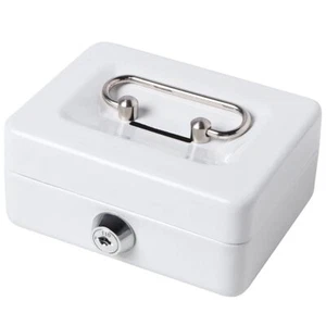 Small Cash Box with Lock and Slot Locking Money Box Metal Coin Piggy Bank for... - Picture 1 of 8