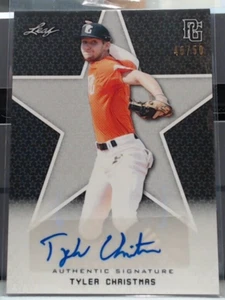 2020 LEAF PERFECT GAME TYLER CHRISTMAS ROOKIE AUTO /50 #BA-TC2 MSK - Picture 1 of 2