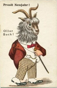 Humor-AK Prosit NEUJAHR ! Oller Bock ! um 1908 - Bild 1 von 1