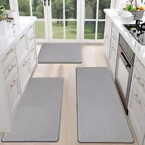 Kitchen Rug Sets 3 Piece anti Fatigue Kitchen Mats for Floor Cushioned Kitchen R - Picture 1 of 9