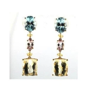 Natural Topaz 925 Sterling Silver Handmade Earring Best Birthday Gift - Picture 1 of 3