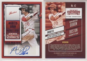 2015 Panini Contenders Prospect Ticket Blue Foil Mauricio Dubon #42 Auto