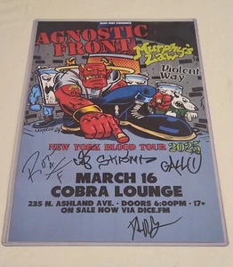Agnostic Front handsigniert 11x17 Chicago, Illinois 26.03.25 Konzert Promo Poster - Bild 1 von 2
