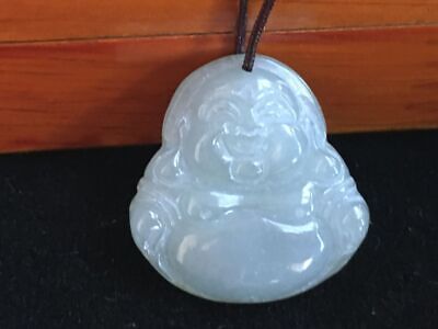 Certified  Natural 100% Class A Jadeite Jade  Happy Buddha  Pendant 佛3592 • 0.99$